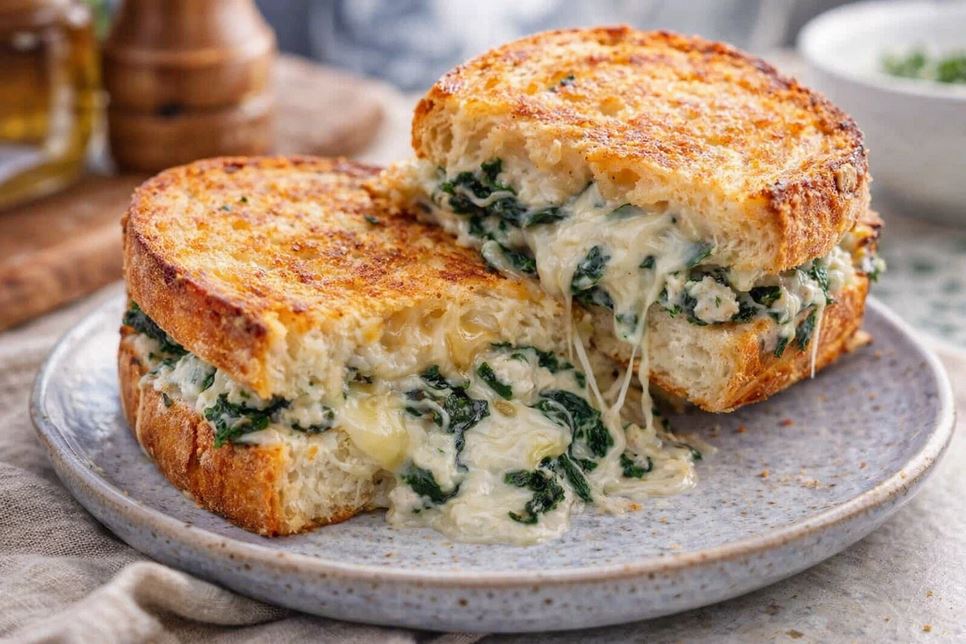 Quick Grilled Cheese Lunch – Spinach Ricotta Grill Sandwich Quick Grilled Cheese Lunch – Spinach Ricotta Grill Sandwich