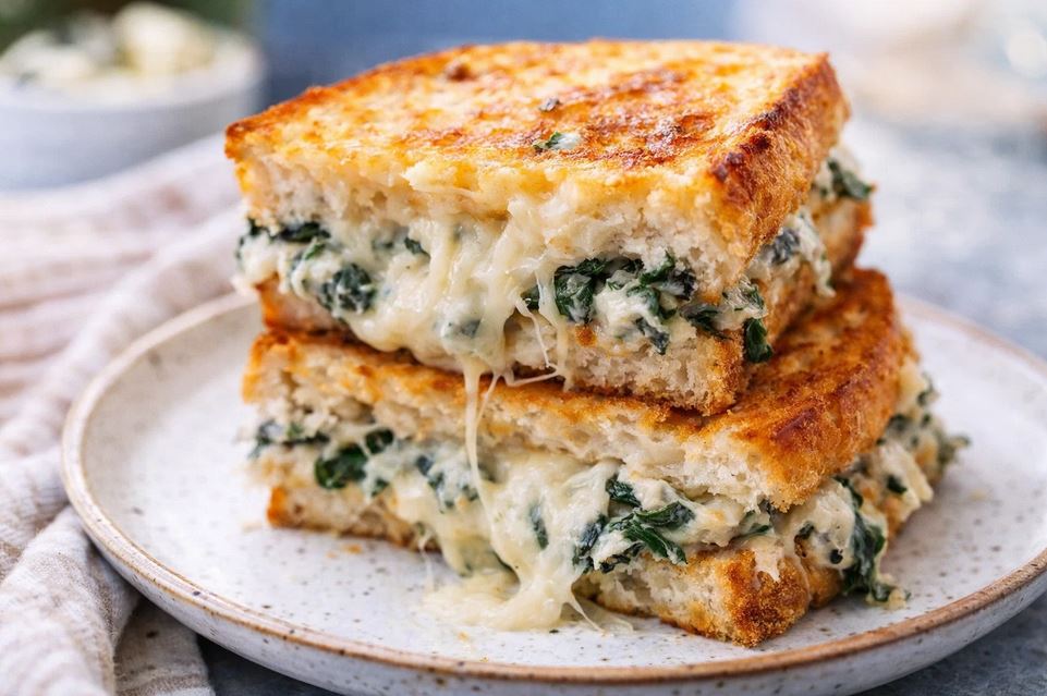 Quick Grilled Cheese Lunch – Spinach Ricotta Grill Sandwich